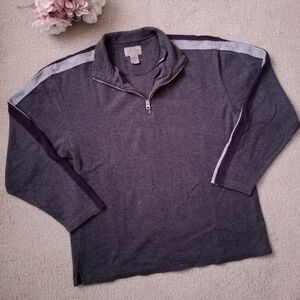Men's Dark Grey Quarter Zip Pullover Sweater